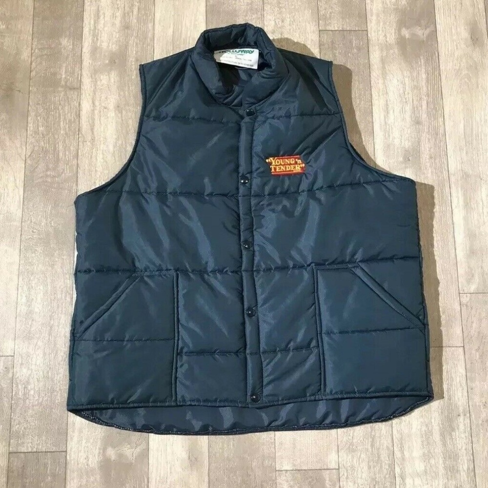 Young N Tender logo puffy vest XL 70s Holloway 80s